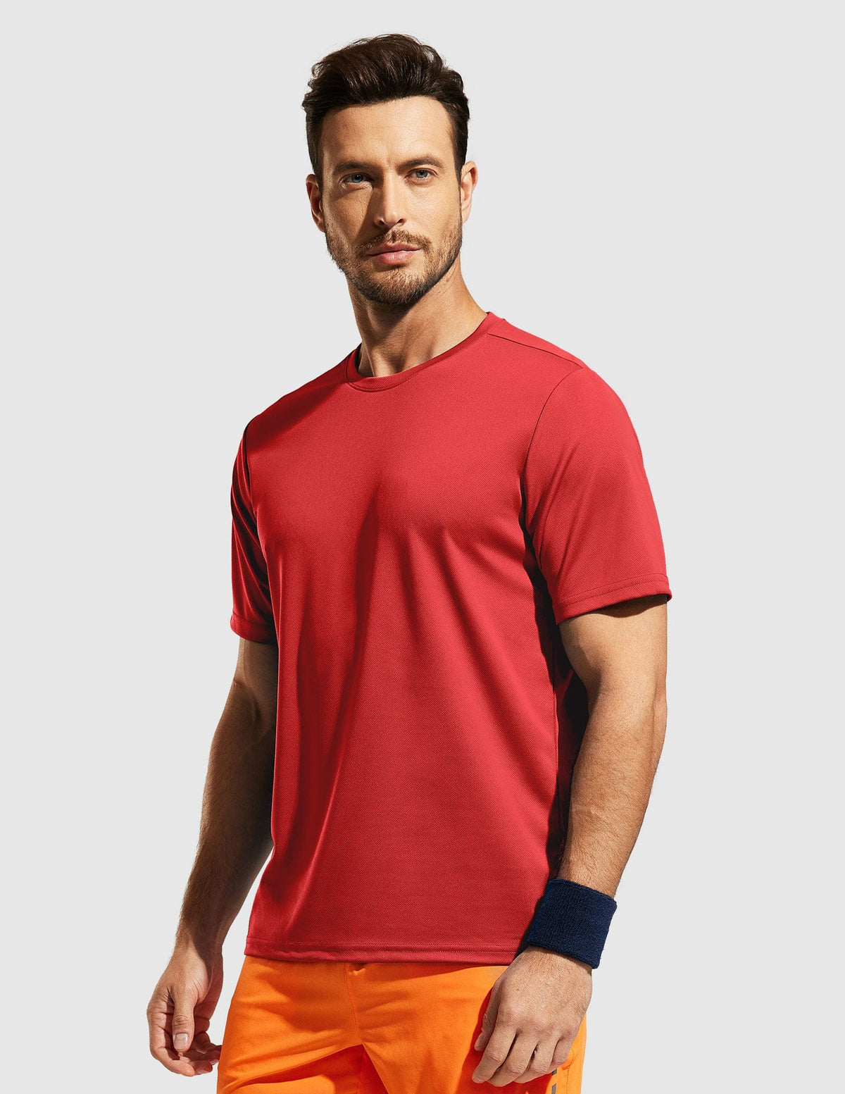 MIER Men's Dry Fit Sports T Shirts Quick Dry Lightweight and Moisture Wicking Men's T-Shirts Red / S