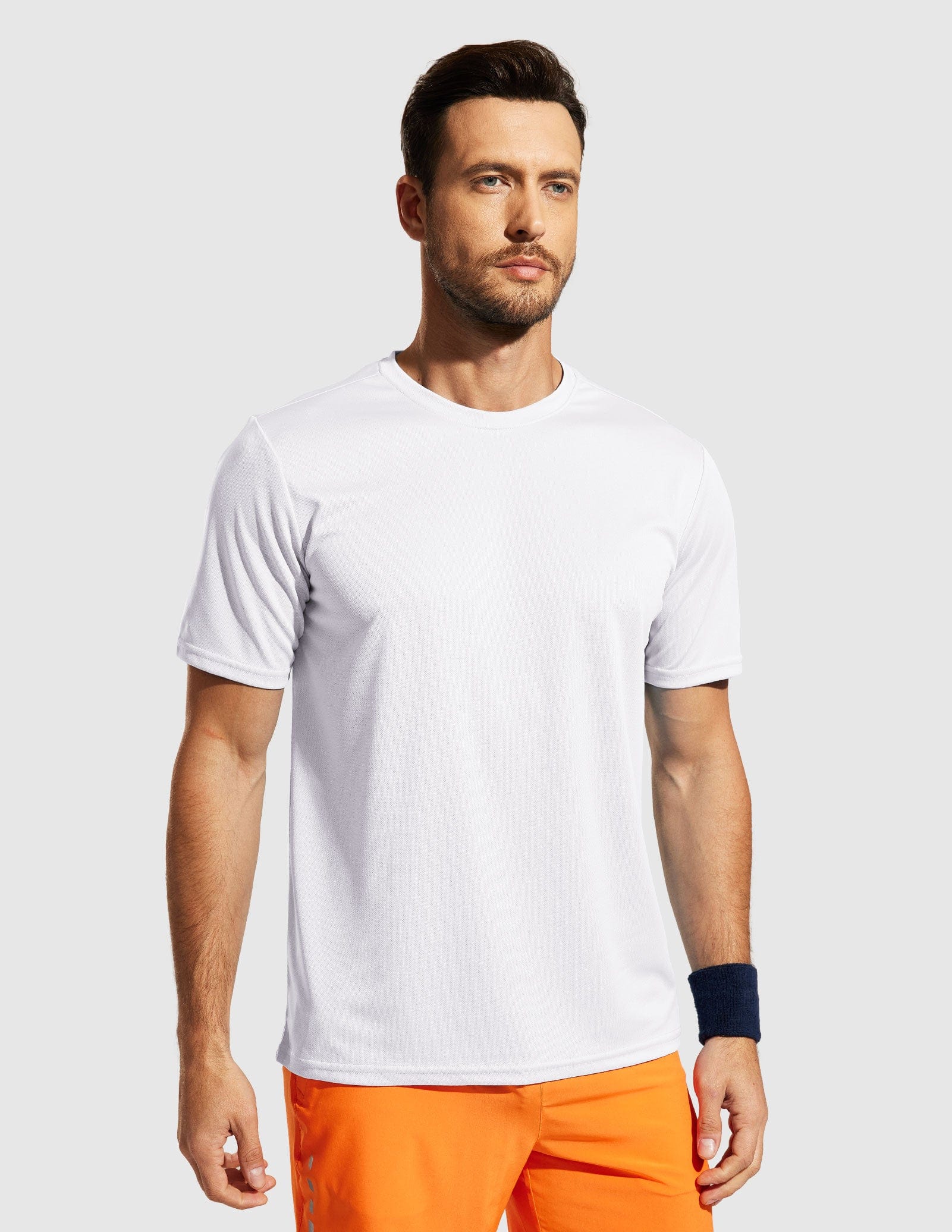 MIER Men's Dry Fit Sports T Shirts Quick Dry Lightweight and Moisture Wicking Men's T-Shirts White / S