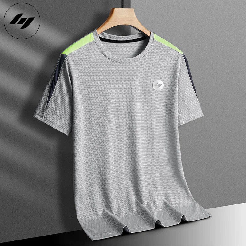 Men's Gym Quick Dry Mesh T-shirts Short Sleeves Tshirt Sports Jersey S / Grey Mier Sports