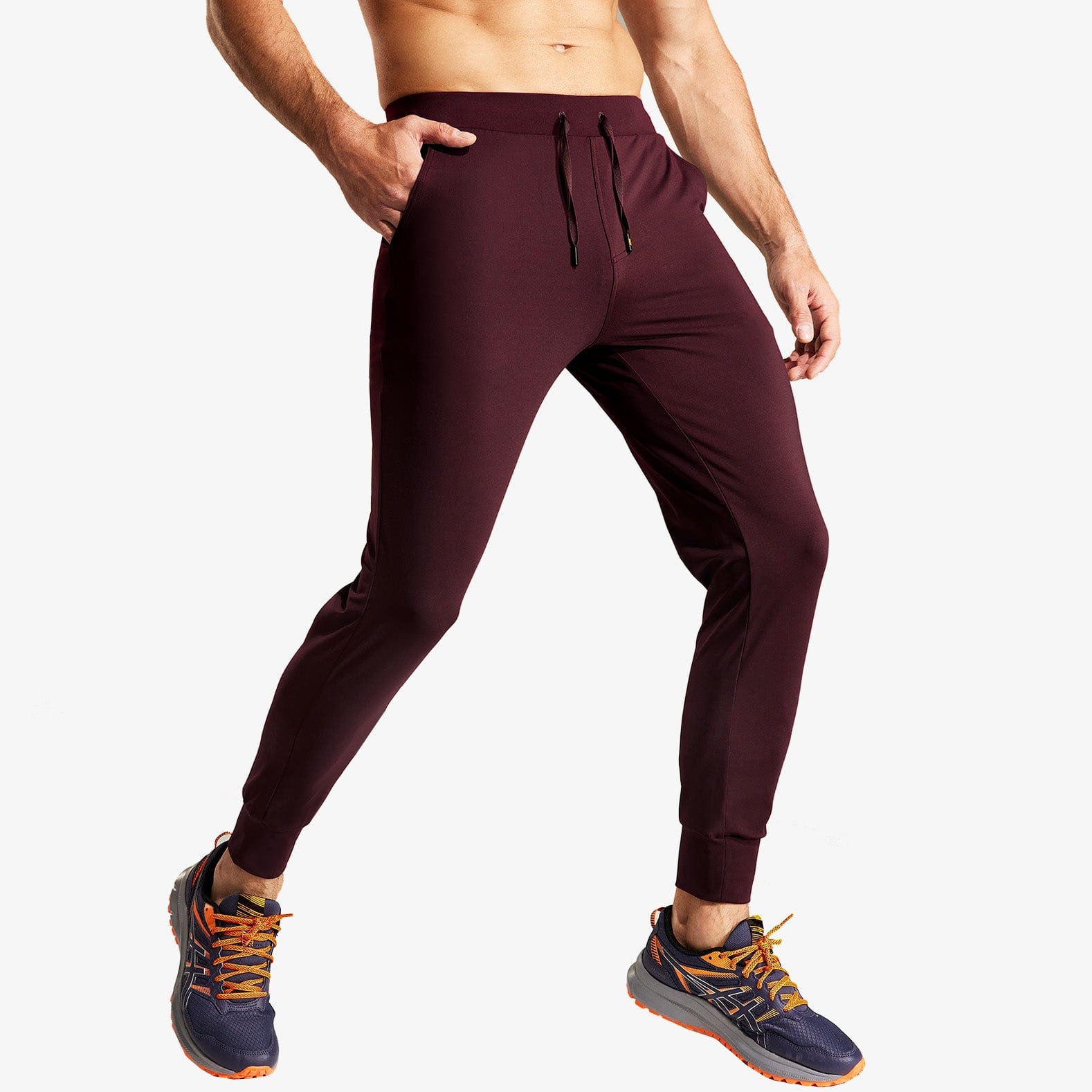 Men's Jogger Sweatpants Slim Fit Nylon Stretch Athletic Pants Men Train Pants MIER