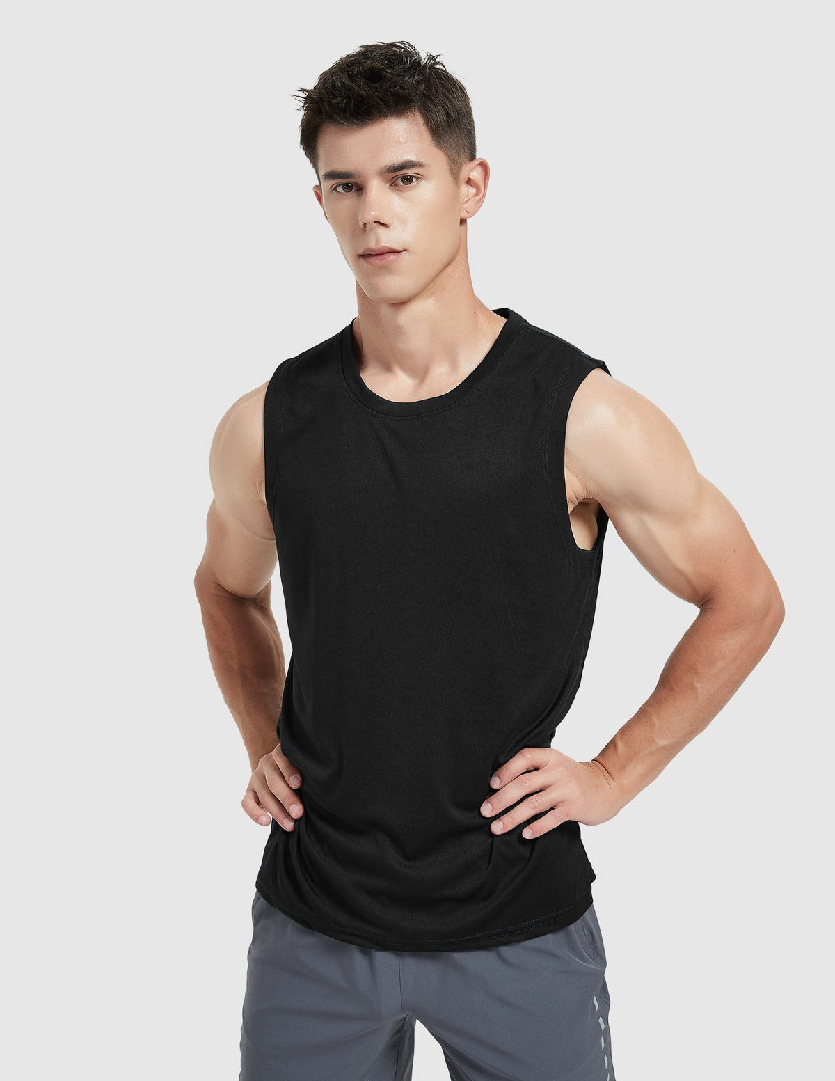 MIER Men’s Lightweight Running Tank Top Breathable and Moisture Wicking Men's Tank Top Black / S