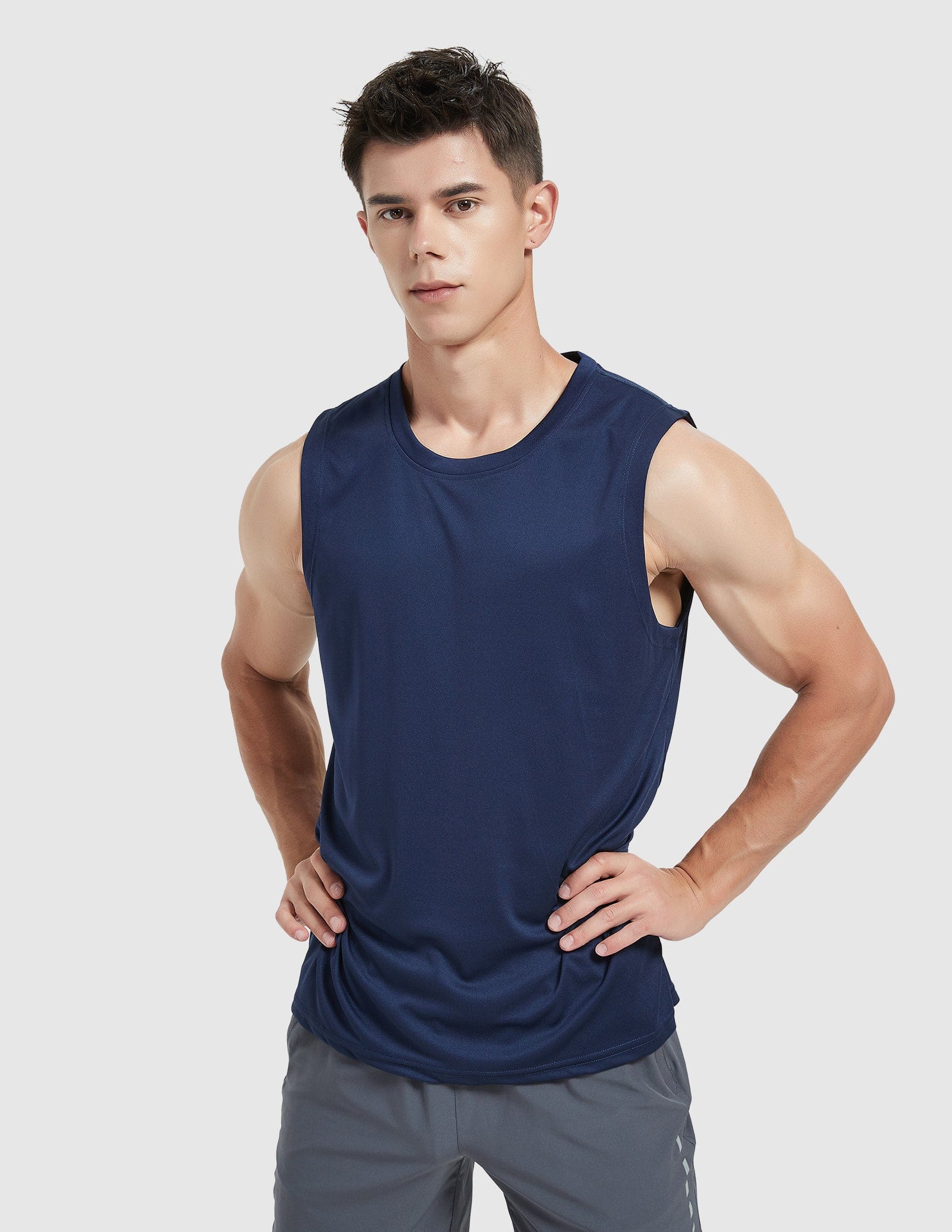 Men's Lightweight UPF 50+ Sun Shirts Quick Dry Tank Tops Men's Tank Top Dark Blue / S MIER