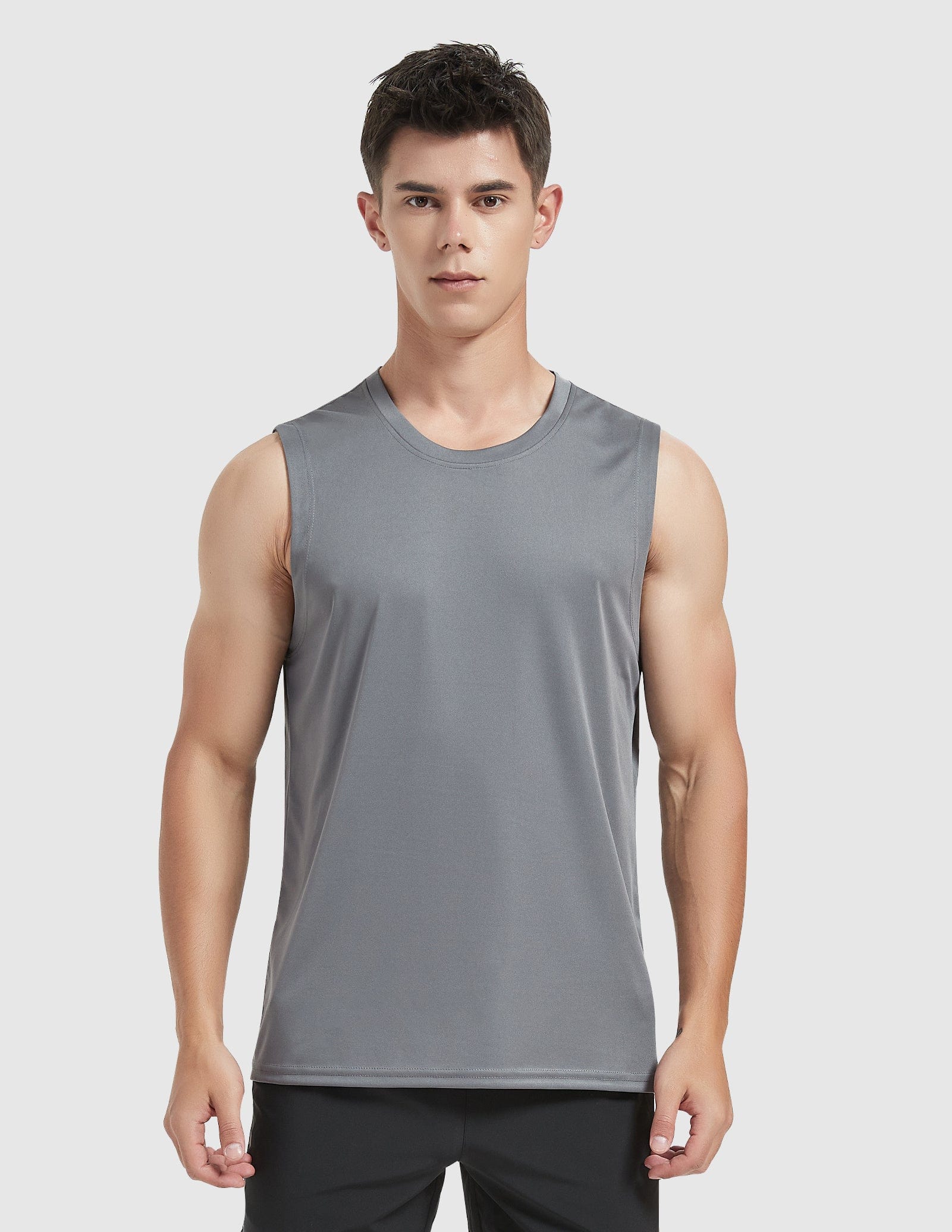 MIER Men’s Lightweight Running Tank Top Breathable and Moisture Wicking Men's Tank Top Dark Gray / S