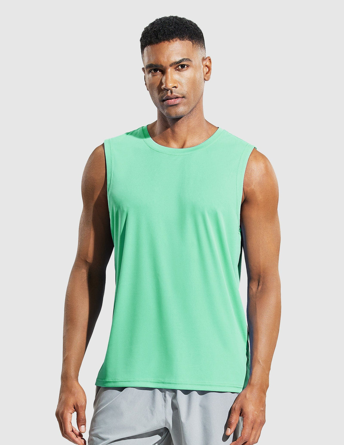 MIER Men’s Lightweight Running Tank Top Breathable and Moisture Wicking Men's Tank Top Light Green / S