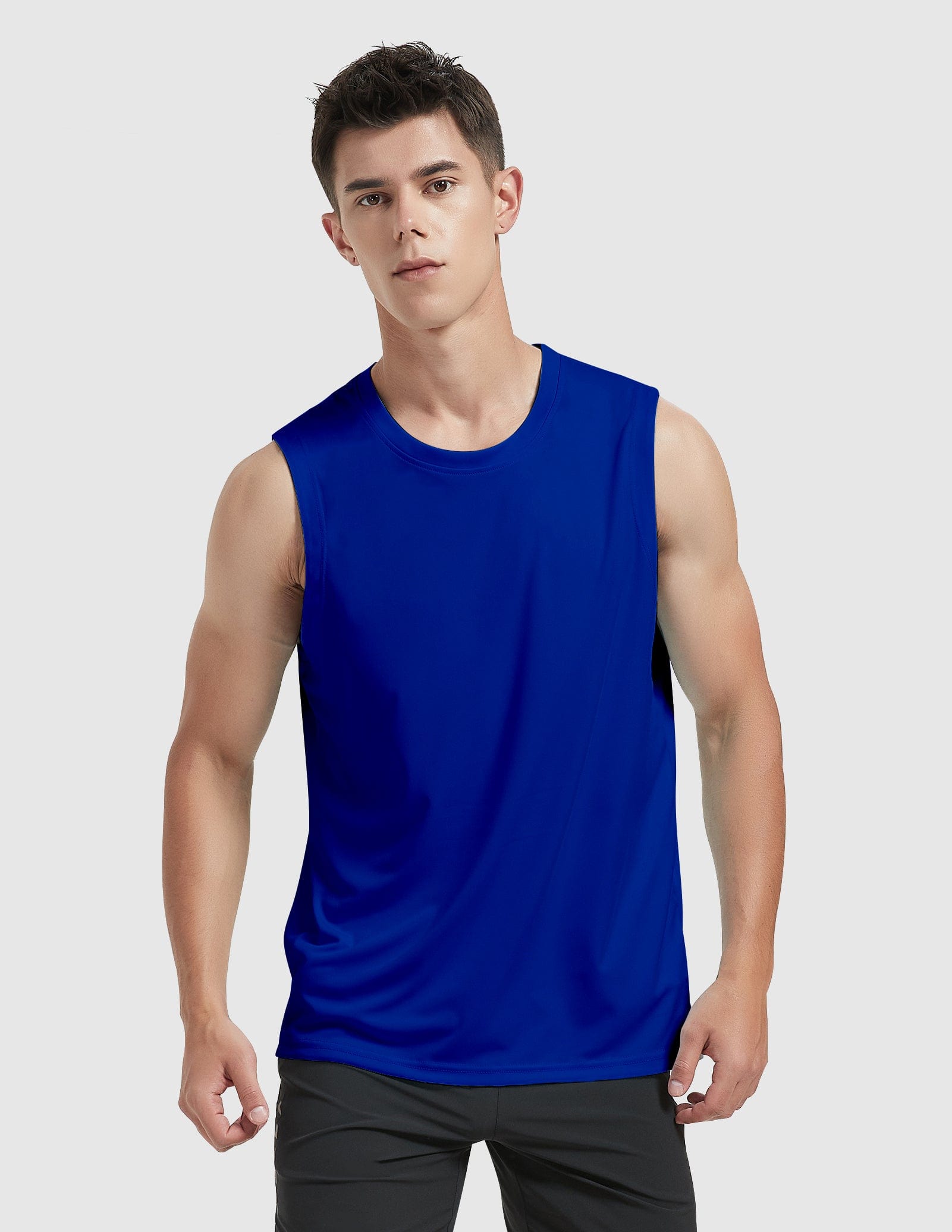 MIER Men’s Lightweight Running Tank Top Breathable and Moisture Wicking Men's Tank Top Navy / S