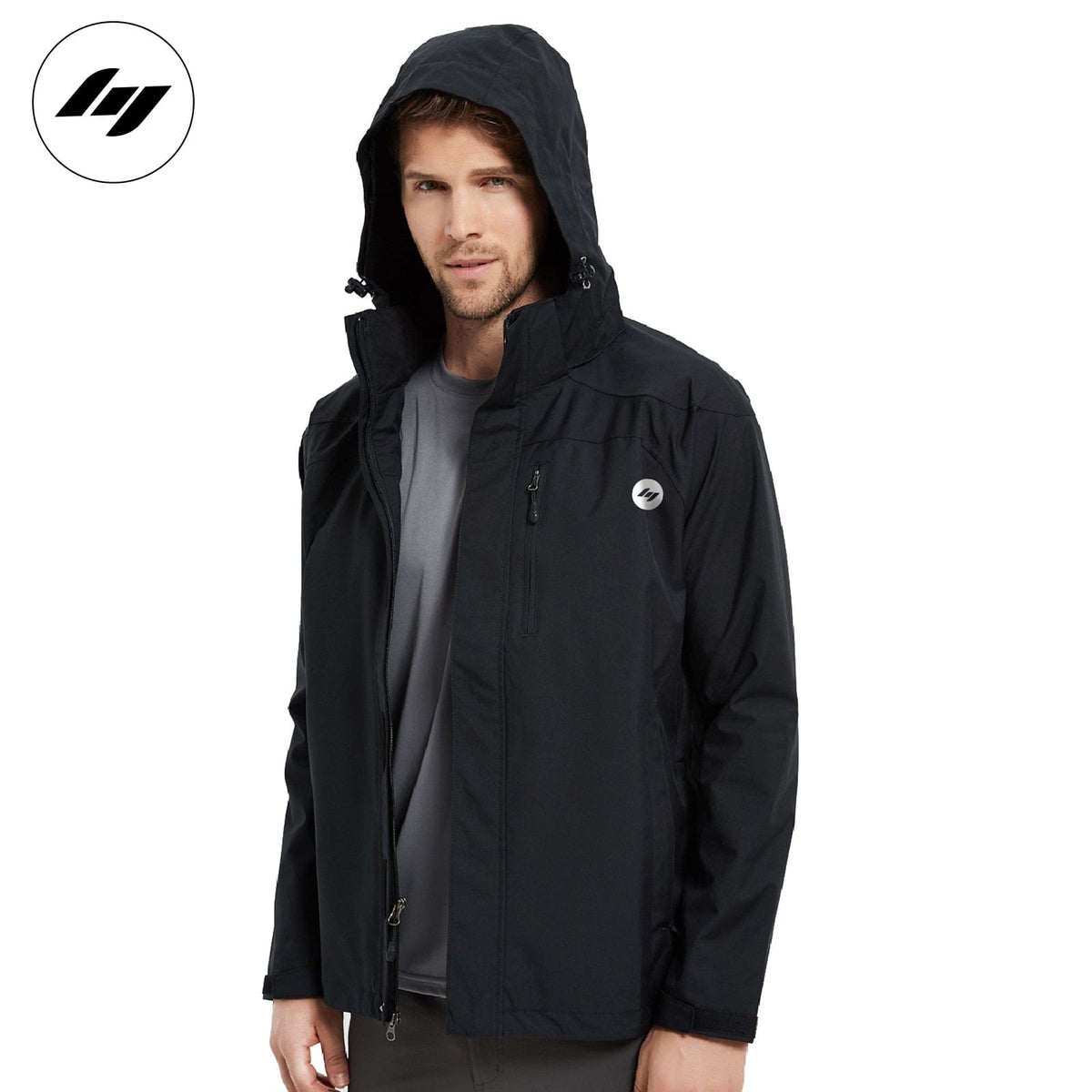 Men's Lightweight Waterproof Windproof Rain Jacket with YKK zippers jackets M / Black Mier Sports
