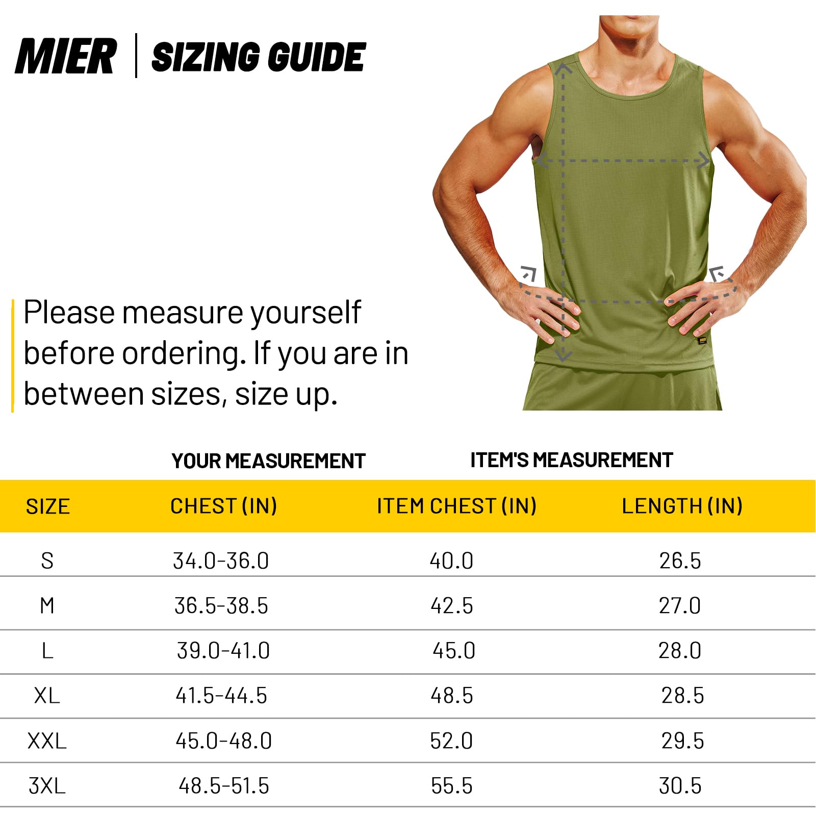 MIER Summer Running Tank Top Lightweight and Sweat Wicking Men's Tank Top