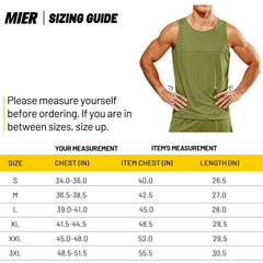 Men's Quick Dry Tank Tops Sleeveless Workout Shirts Men's Tank Top MIER