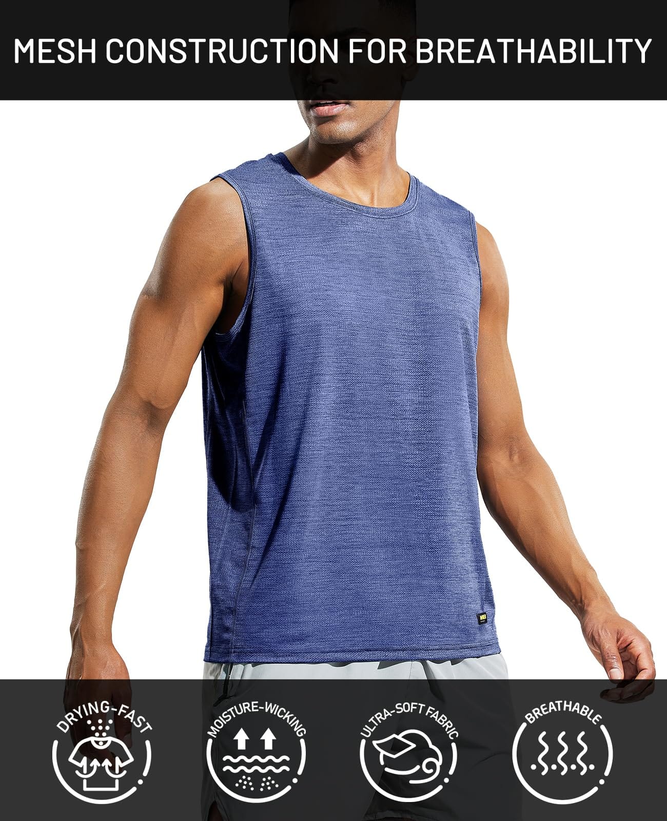Men Gym Fitness Tops Breathable Sports Tank Sleeveless T-shirt