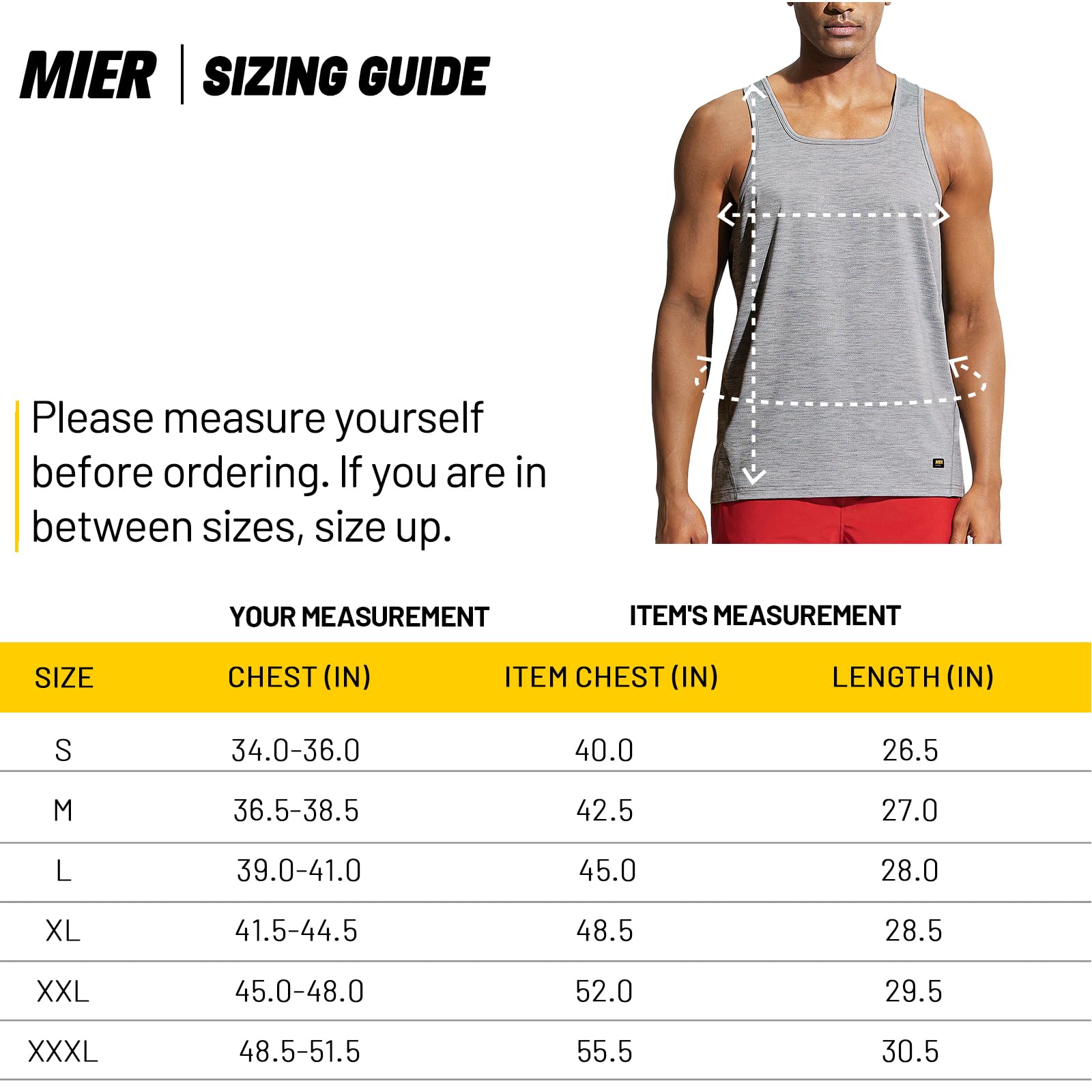 MIER Men’s Sleeveless Running Shirt Quick Dry and Breathable Men's Tank Top
