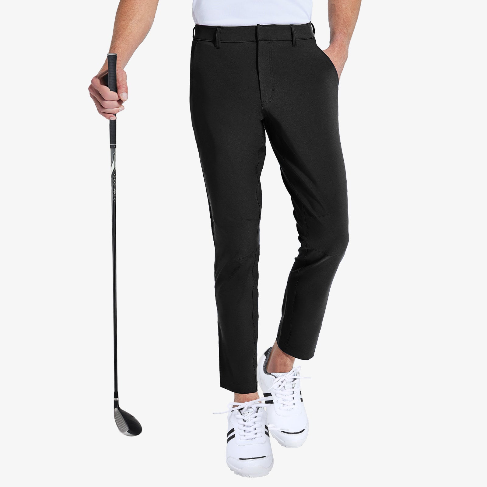 Men's Stretch Golf Pants Slim Fit Quick Dry Pants - Black / S