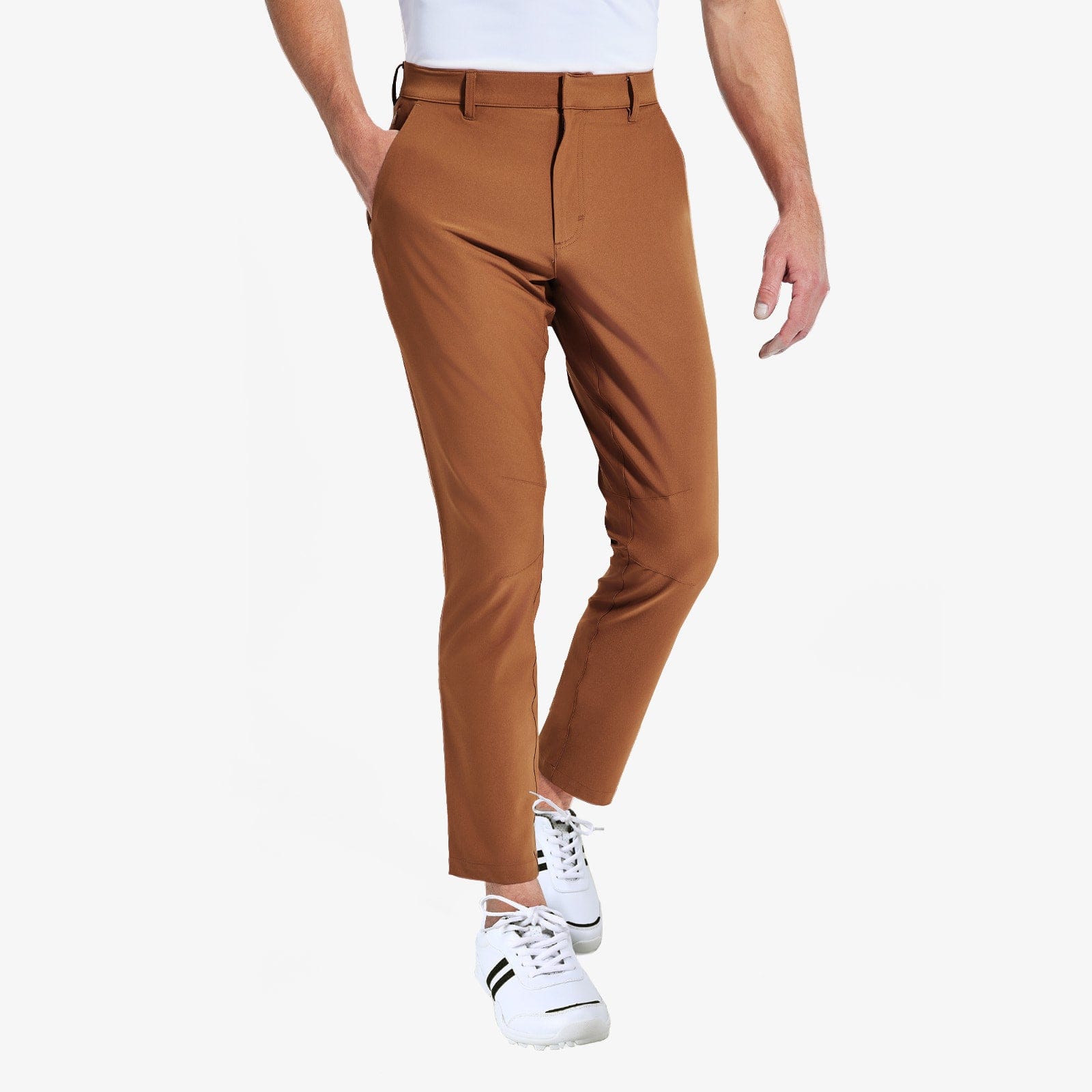 Men's Stretch Golf Pants Slim Fit Quick Dry Pants - Brown / S