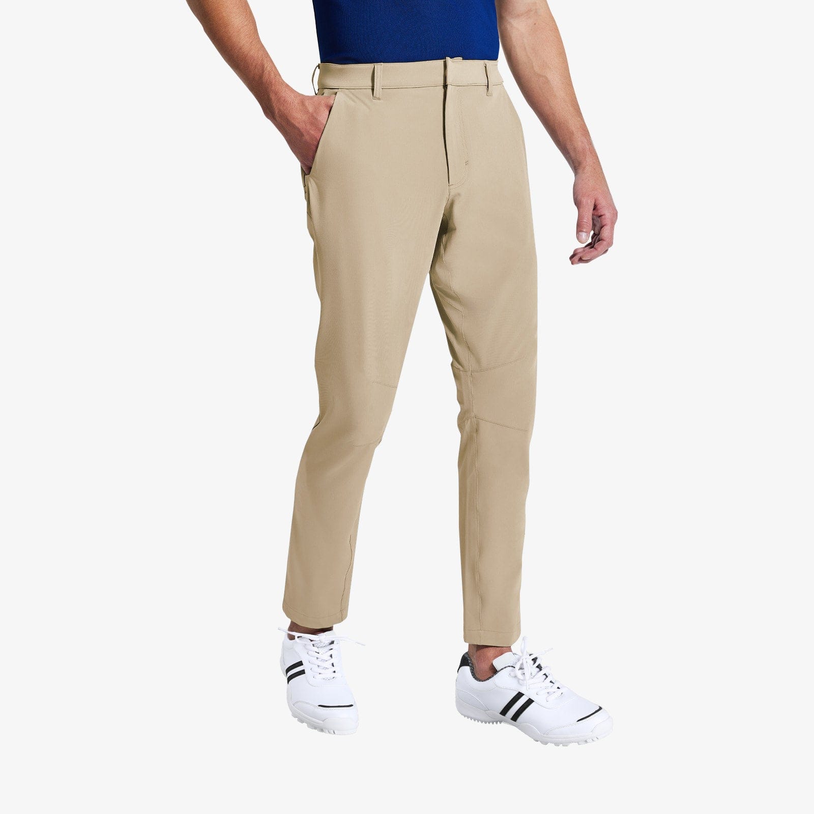 Men's Stretch Golf Pants Slim Fit Quick Dry Pants Men Train Pants Light Khaki / S MIER