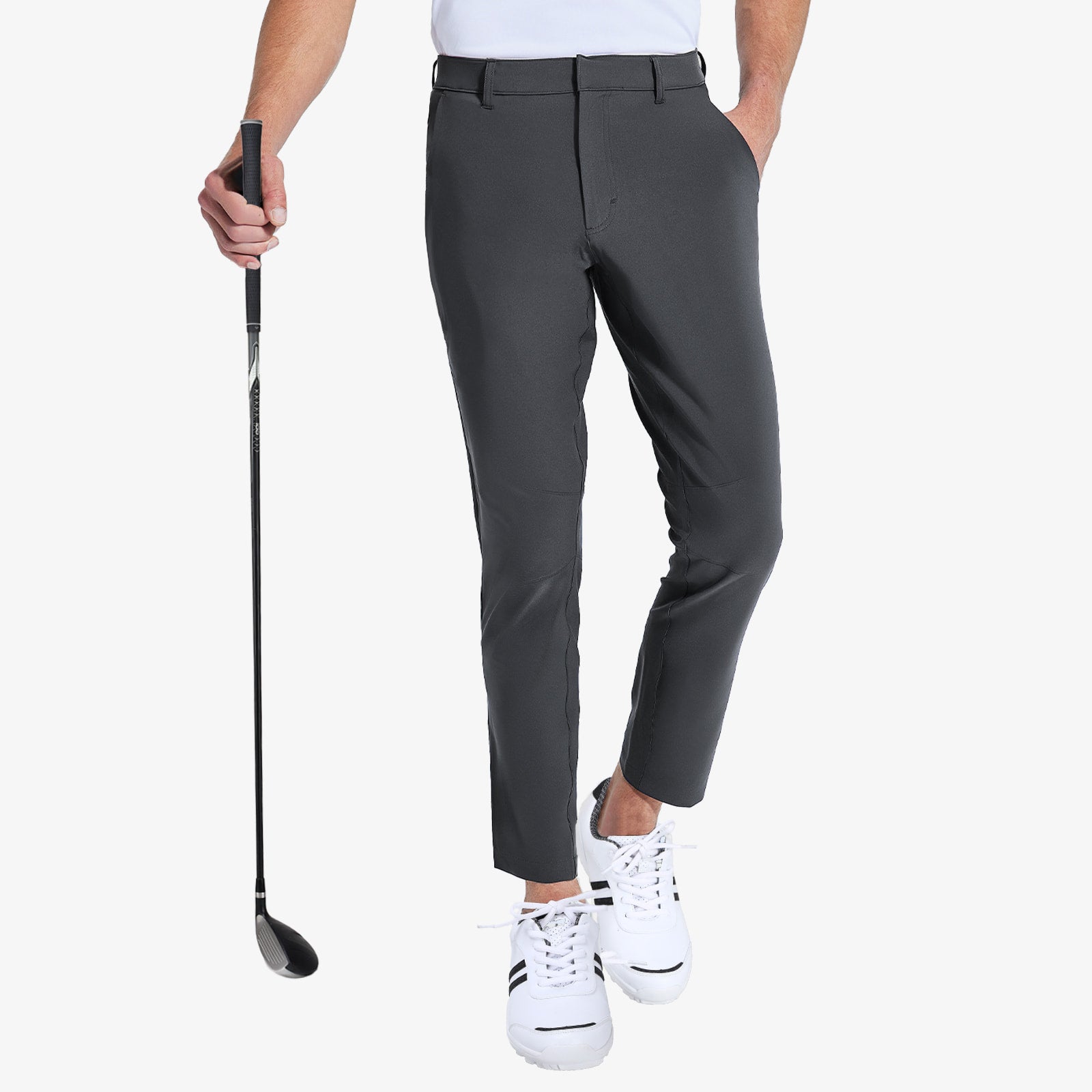 Men's Stretch Golf Pants Slim Fit Quick Dry Pants - Dark Grey / S