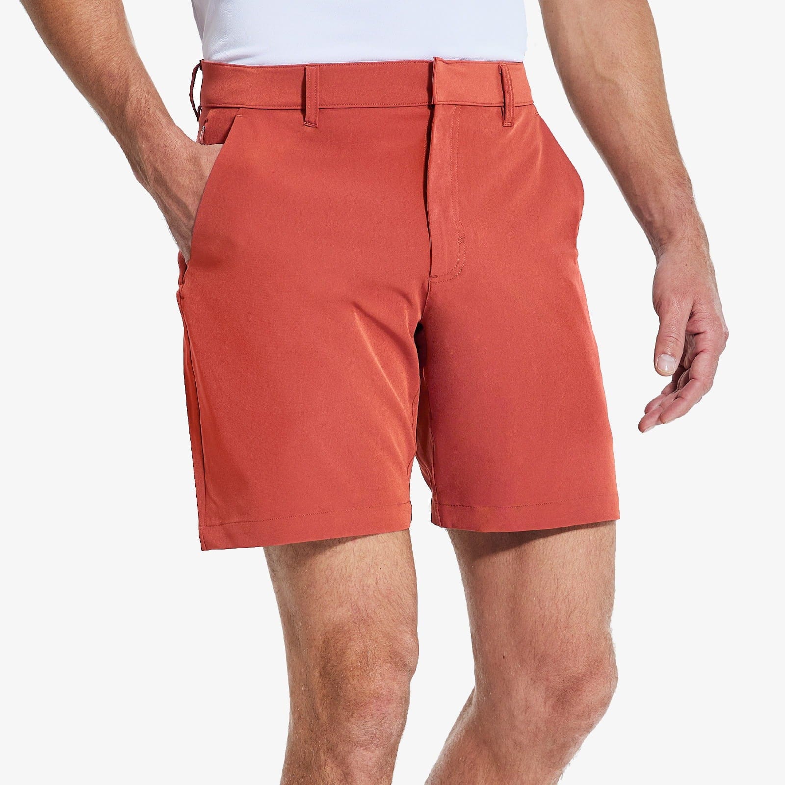 Men's Stretch Golf Shorts 5 Pockets 8 Quick Dry Shorts - Red / S