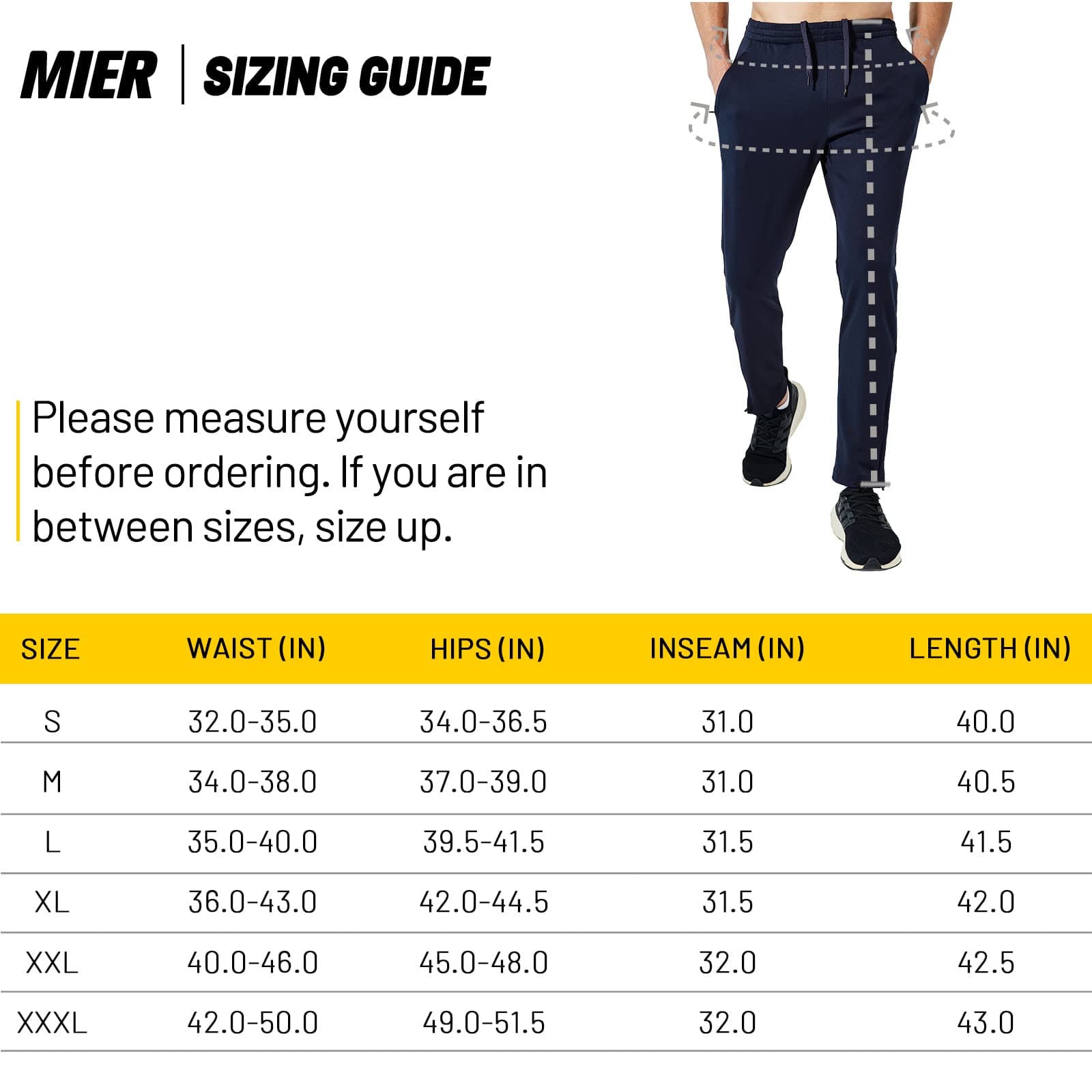MIER Men's Stretch Athletic Joggers for Running and Gym Men's Train Pants