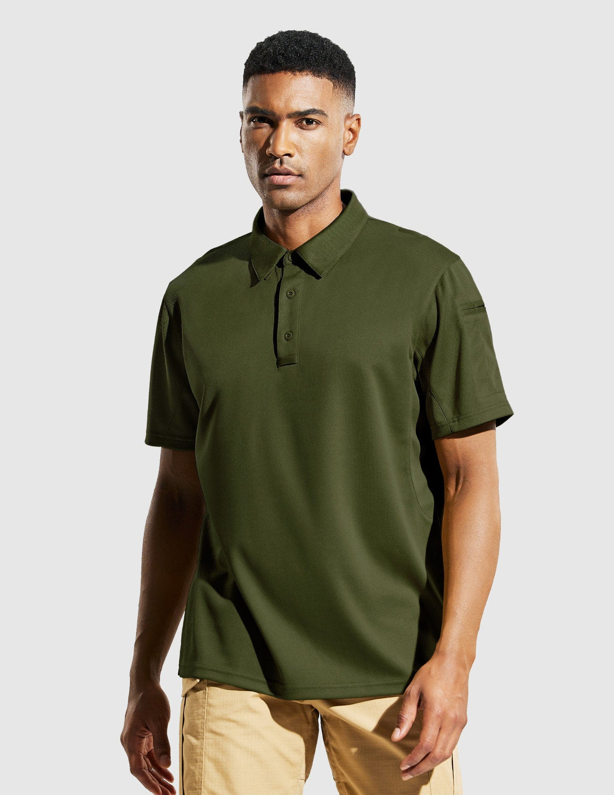 MIER Men's Tactical Polo Shirts Outdoor Collared Shirt Men Polo Army Green / S