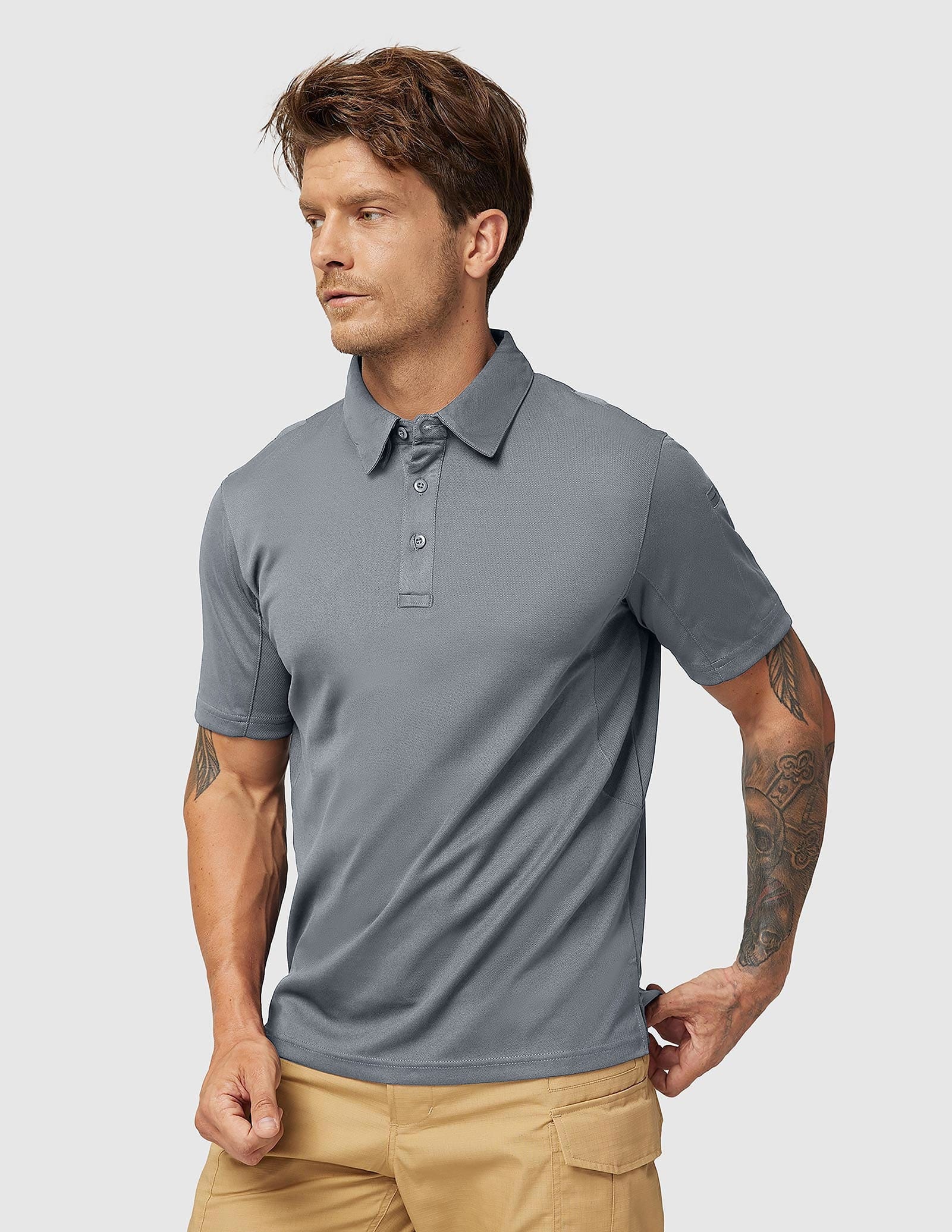 MIER Men's Tactical Polo Shirts Outdoor Collared Shirt Men Polo