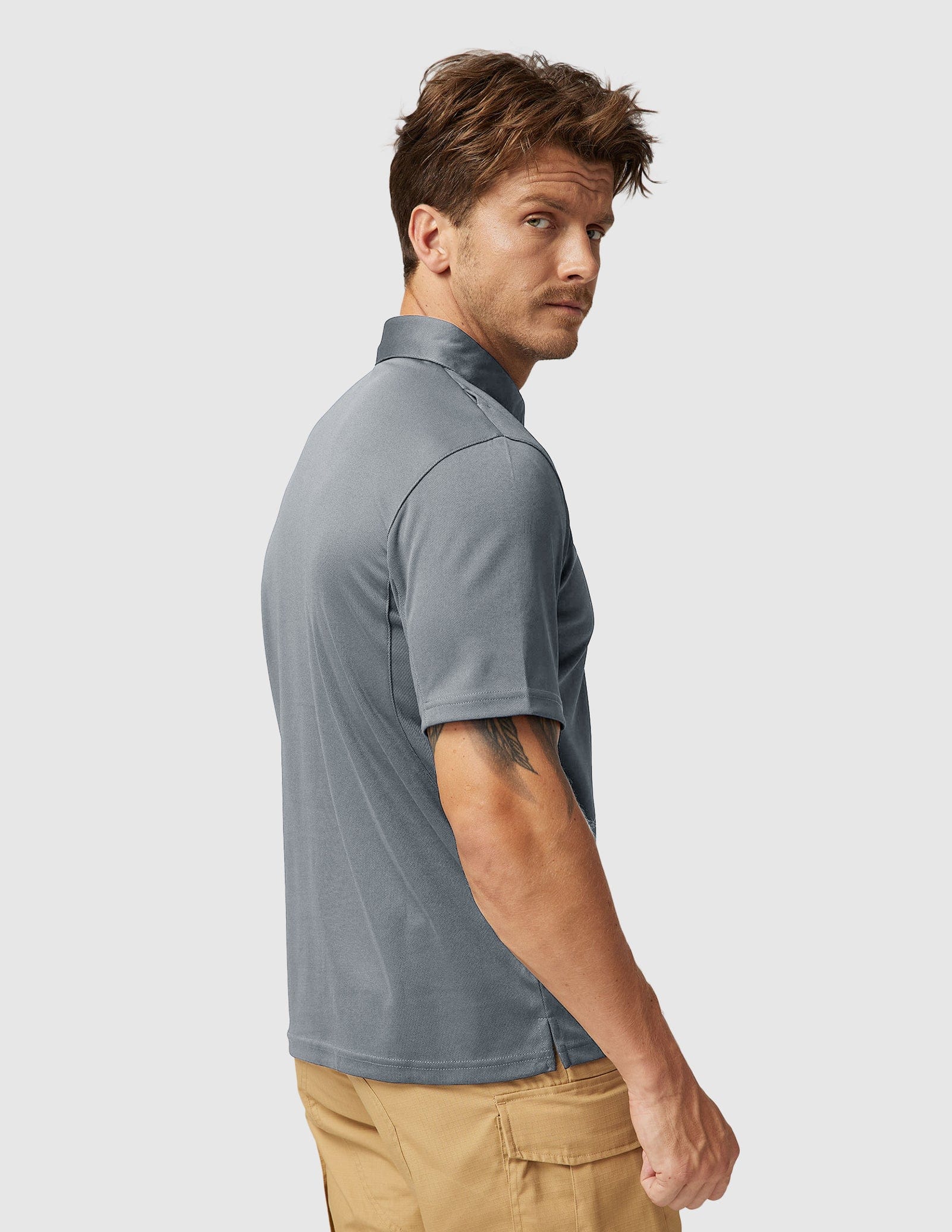 MIER Men's Tactical Polo Shirts Outdoor Collared Shirt Men Polo