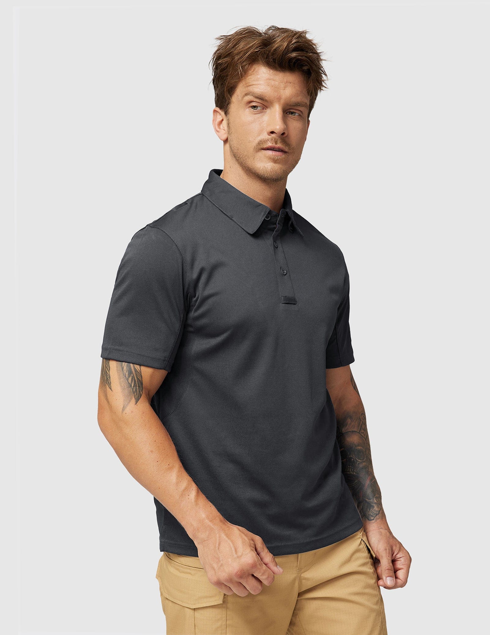 MIER Men's Tactical Polo Shirts Outdoor Collared Shirt Men Polo