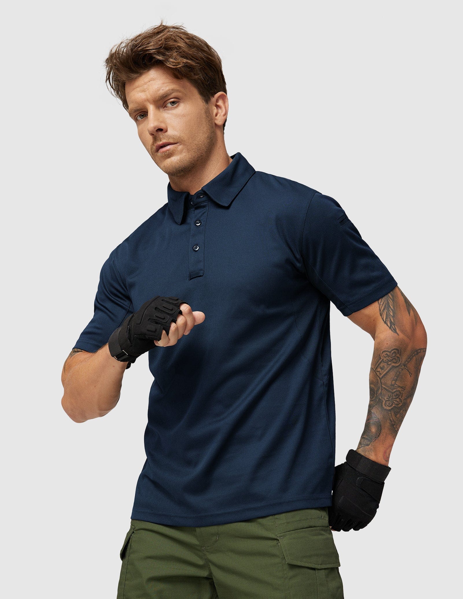 MIER Men's Tactical Polo Shirts Outdoor Collared Shirt Men Polo