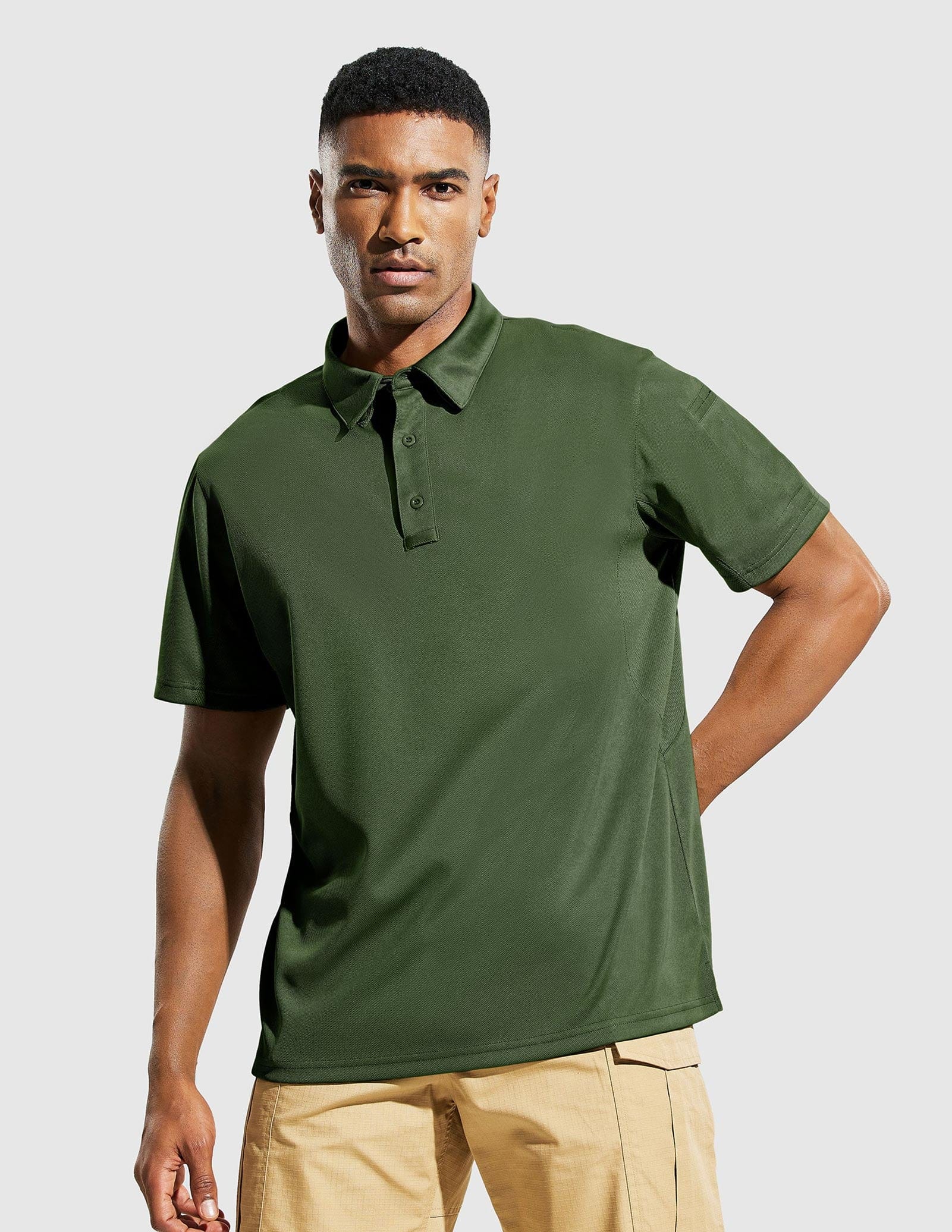 Men's Tactical Polo Shirts Outdoor Performance Collared Shirt Men Polo Olive Green / S MIER