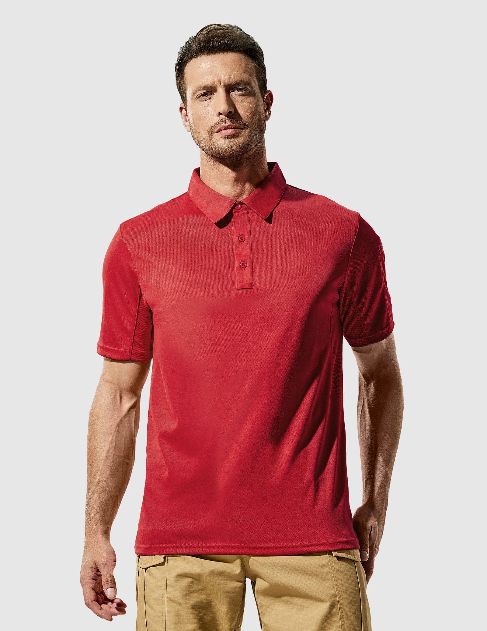 Men's Tactical Polo Shirts Outdoor Performance Collared Shirt Men Polo Red / S MIER