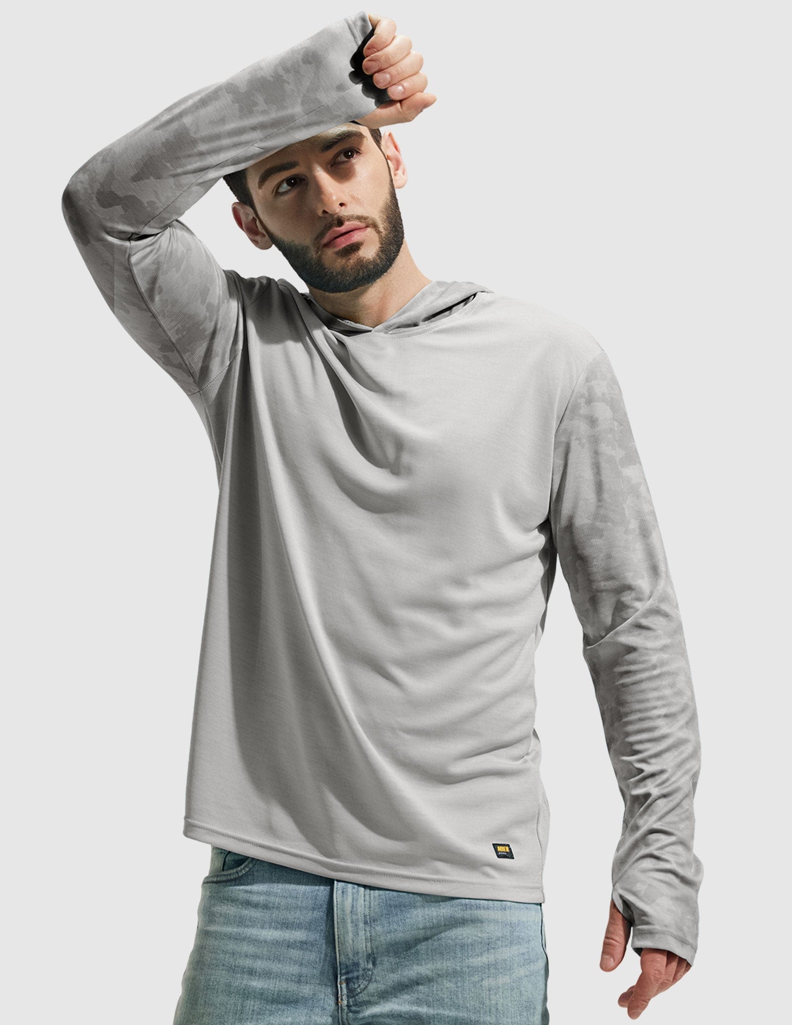Men's UPF 50+ Sun Protection Hoodie SPF Shirts with Thumbhole Men Shirts MIER