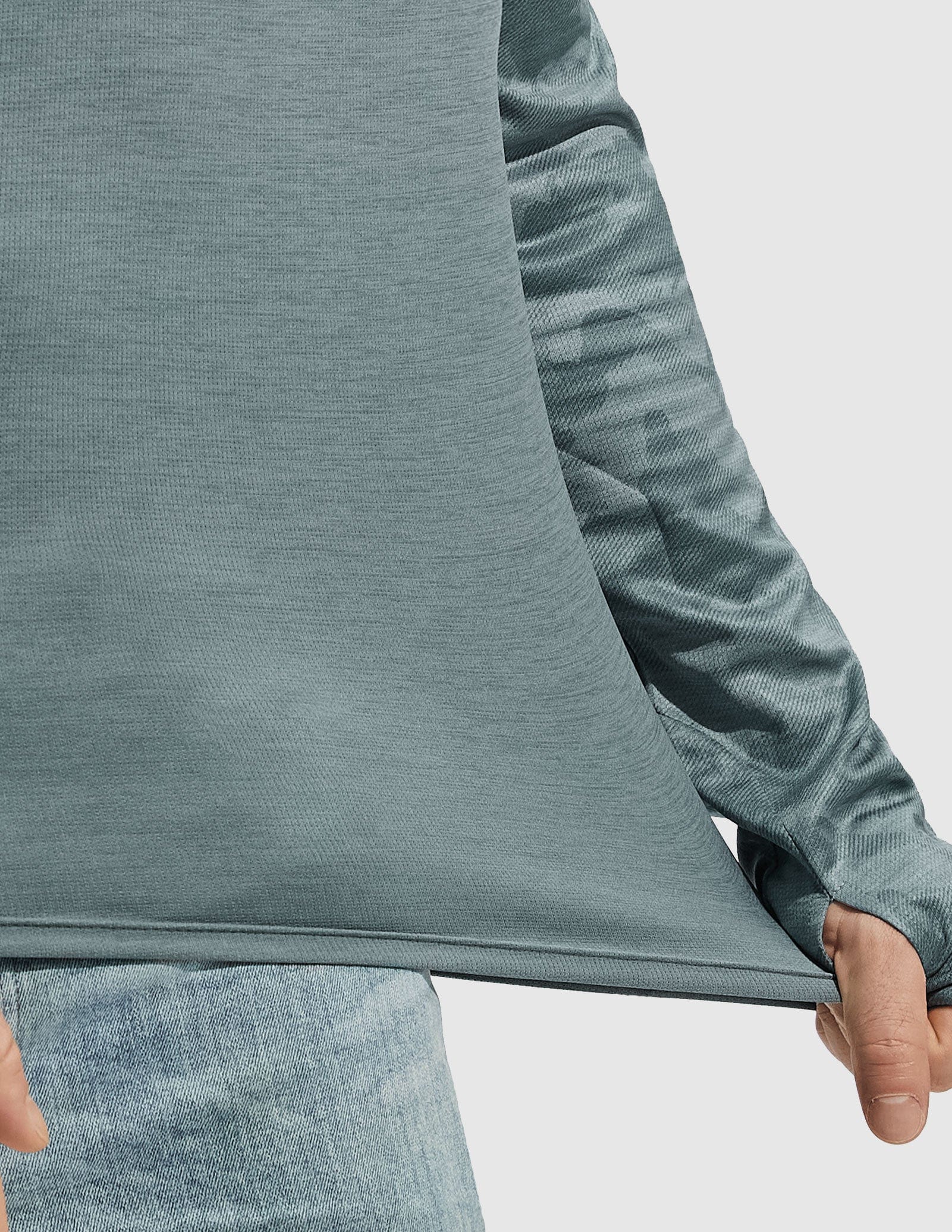 MIER Men's Camouflage-Sleeve Long-Sleeve Performance Hoodie Men's T-Shirts