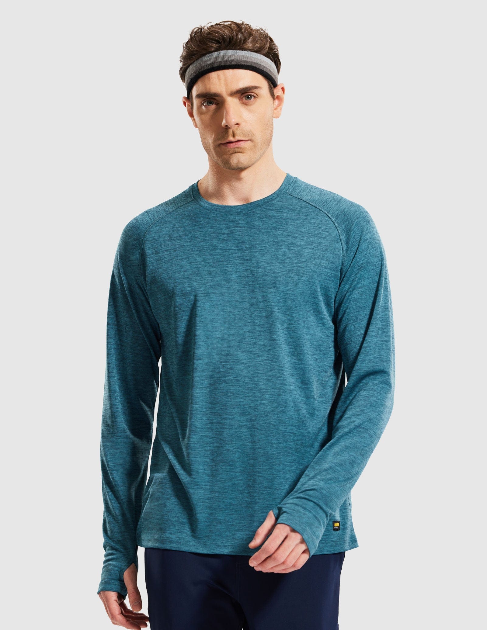 MIER Men’s UPF 50 Plus Long Sleeve Running Shirt Lightweight and Moisture Wicking Men's T-Shirts Dark Blue / S