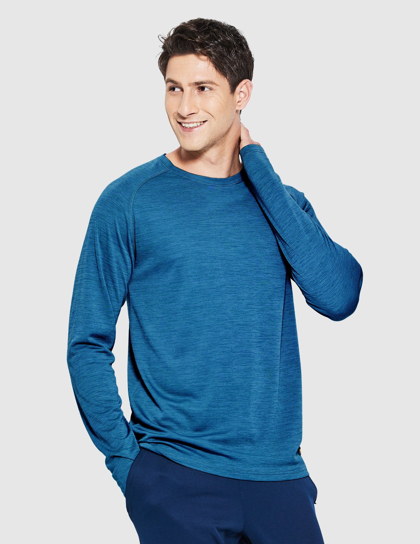 MIER Men’s UPF 50 Plus Long Sleeve Running Shirt Lightweight and Moisture Wicking Men's T-Shirts