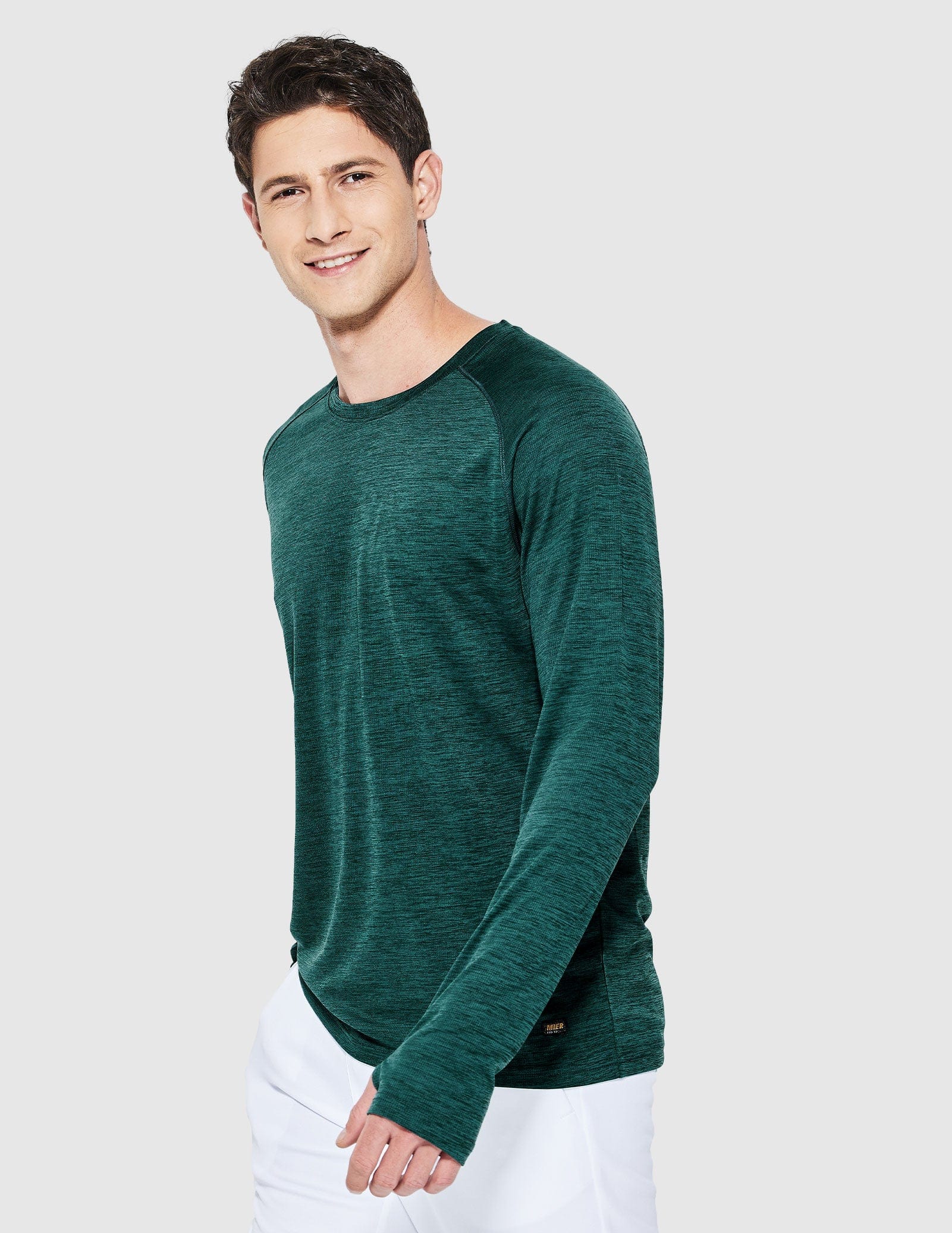 MIER Men’s UPF 50 Plus Long Sleeve Running Shirt Lightweight and Moisture Wicking Men's T-Shirts