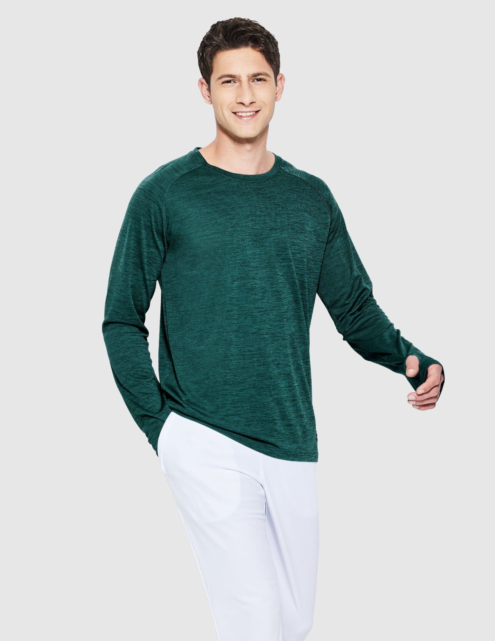 MIER Men’s UPF 50 Plus Long Sleeve Running Shirt Lightweight and Moisture Wicking Men's T-Shirts