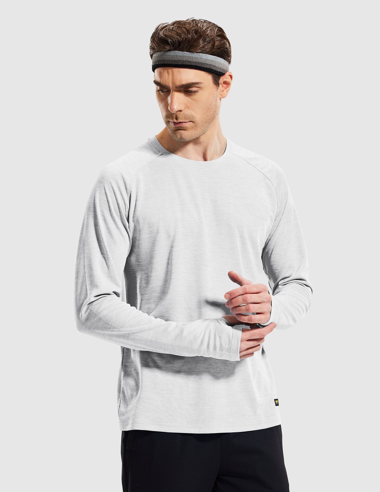 MIER Men’s UPF 50 Plus Long Sleeve Running Shirt Lightweight and Moisture Wicking Men's T-Shirts