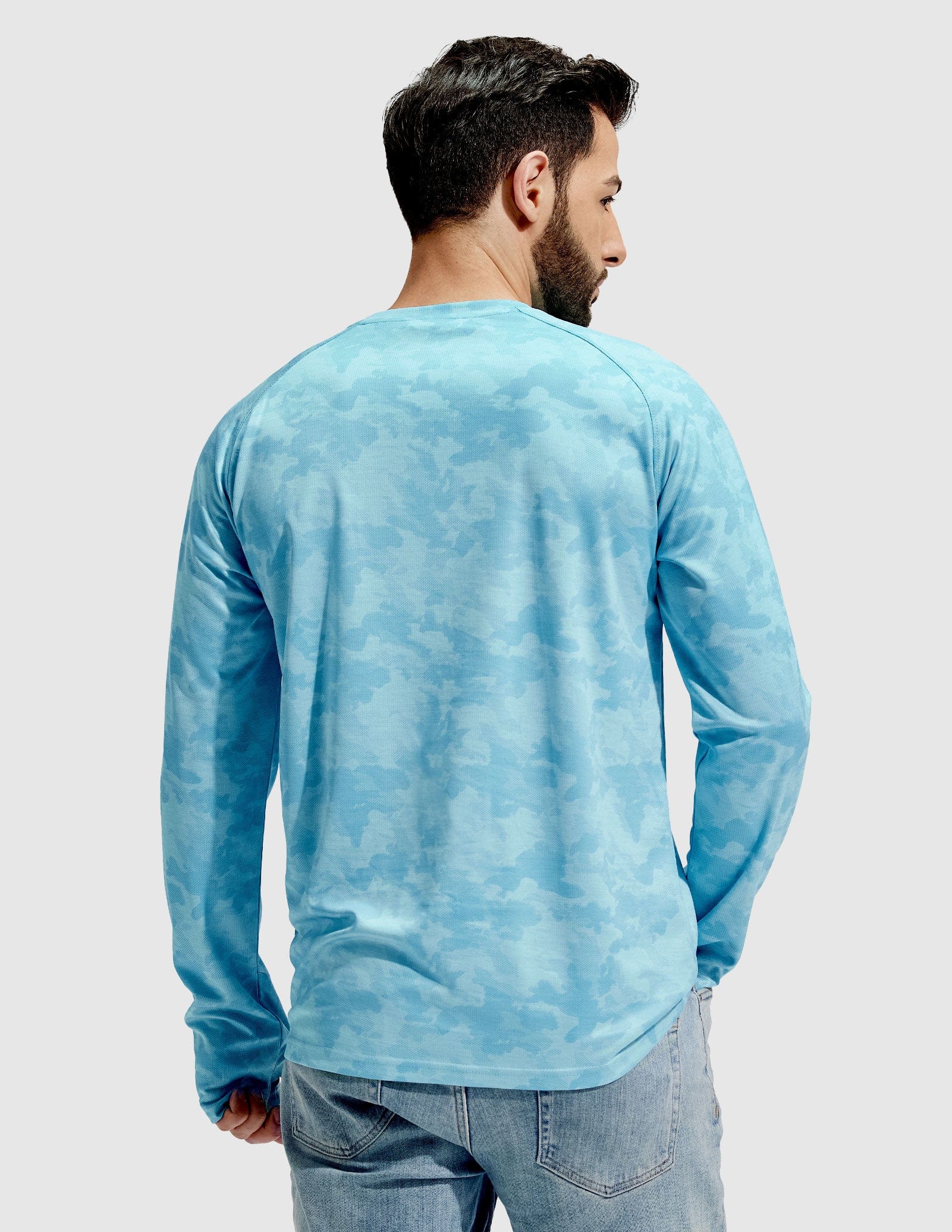 MIER Men’s UPF 50 Plus Long Sleeve Running Shirt Lightweight and Moisture Wicking Men's T-Shirts