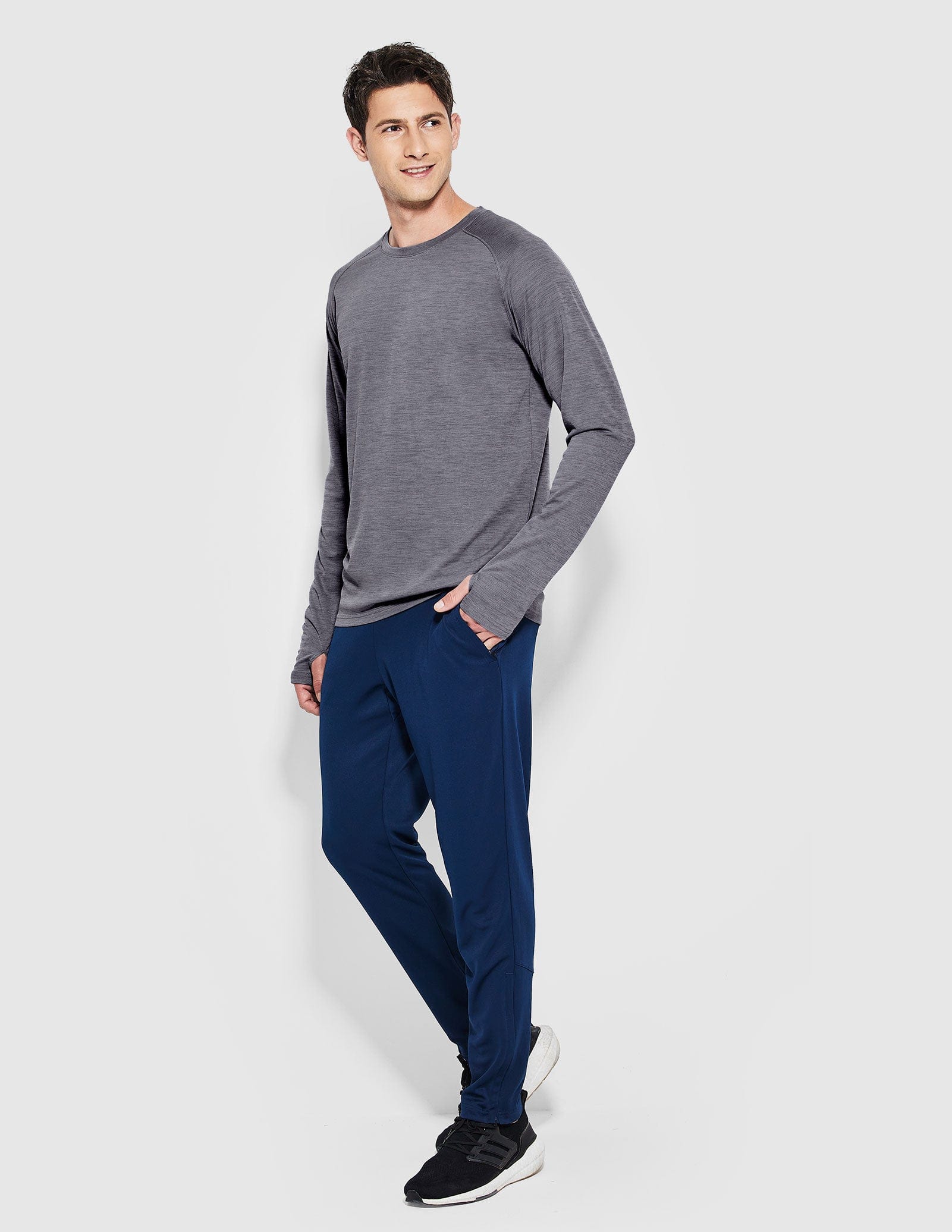 MIER Men’s UPF 50 Plus Long Sleeve Running Shirt Lightweight and Moisture Wicking Men's T-Shirts