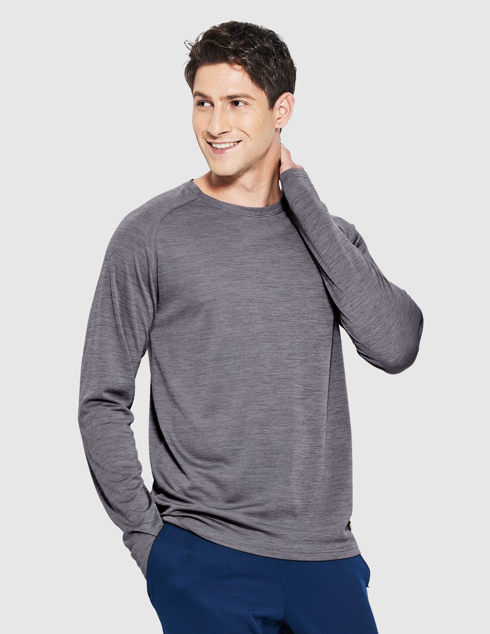 MIER Men’s UPF 50 Plus Long Sleeve Running Shirt Lightweight and Moisture Wicking Men's T-Shirts