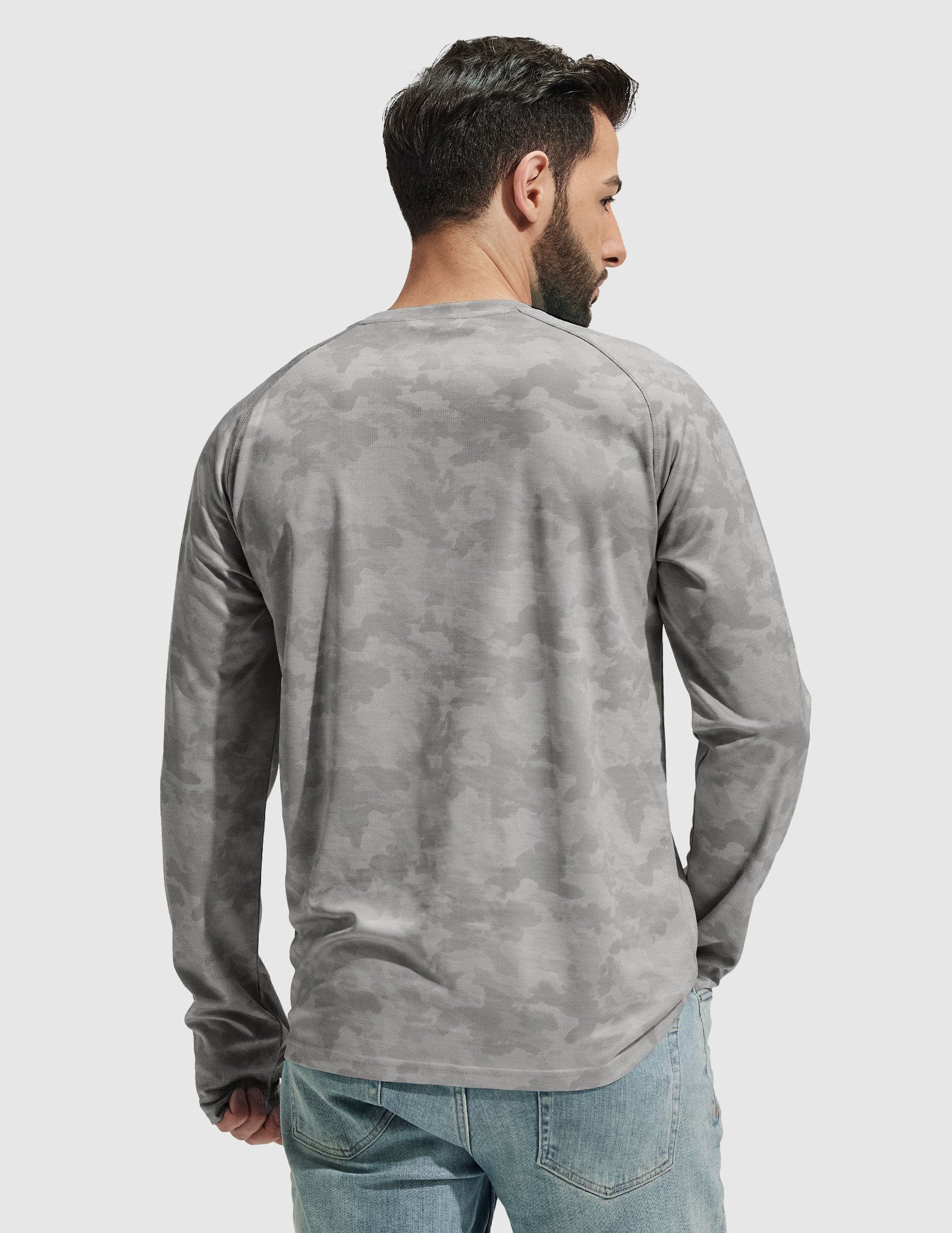 MIER Men’s UPF 50 Plus Long Sleeve Running Shirt Lightweight and Moisture Wicking Men's T-Shirts