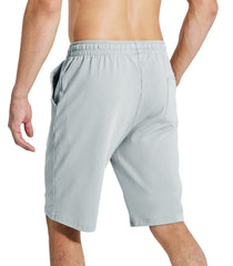 Men's Workout Cotton Shorts 11'' Long Gym Athletic Knit Shorts Men's Shorts MIER