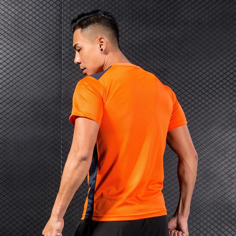 T-shirt de sport pour hommes, LOGO personnalisé, haut de course, Fitness,  entraînement en gymnastique, Jogging