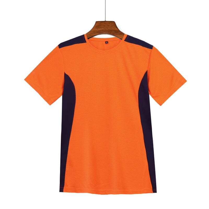 Men t-Shirts Sport Gym Fitness Tshirts Man Short Sleeve Bodybuilding Top Quick Dry Football Shirts Jerseys Male Gym Clothing 4XL 0 Orange / M MIER