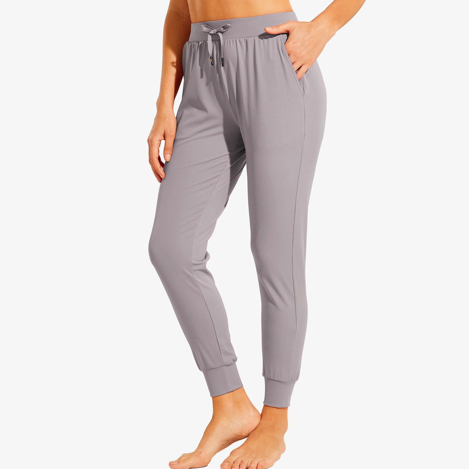 Women's Joggers with Pockets Lightweight Athletic Sweatpants - Light Grey /  XS
