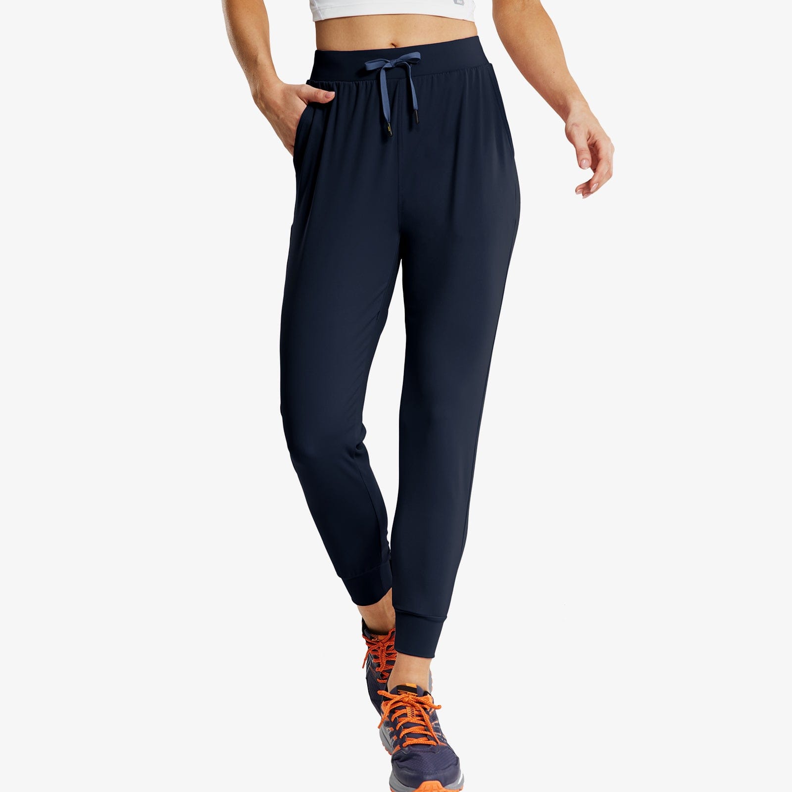Women's Joggers with Pockets Lightweight Athletic Sweatpants - Dark Blue /  XS