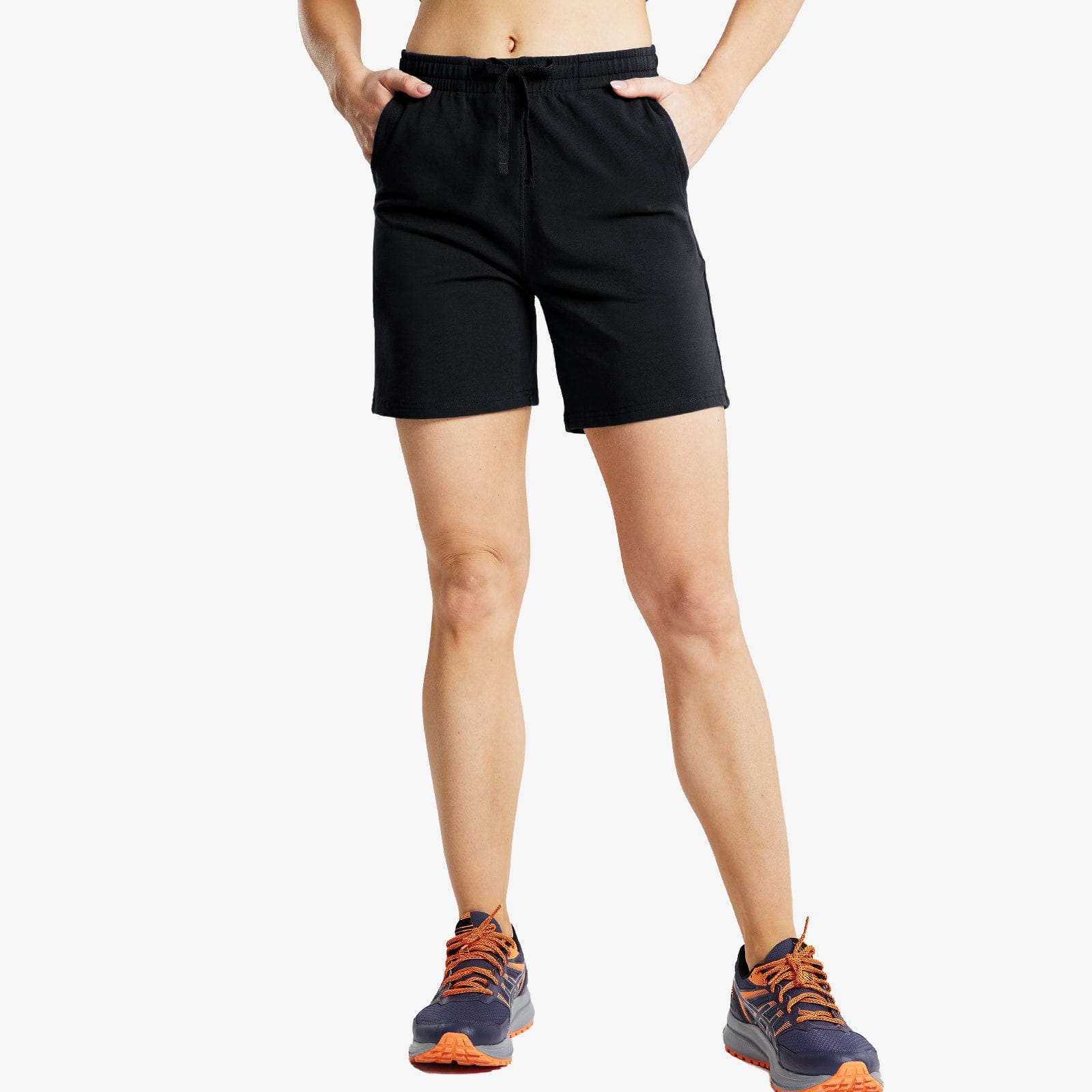 Women's Bermuda Cotton Shorts with Pockets Lightweight & Stretch Women Shorts Black / S MIER