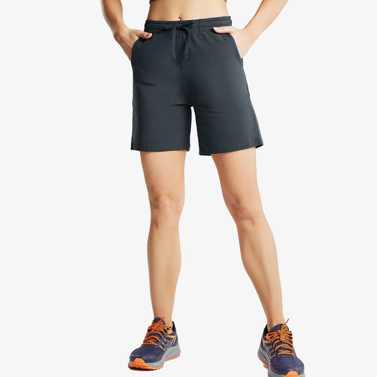 Women's Bermuda Cotton Shorts with Pockets Lightweight & Stretch Women Shorts Dark Grey / S MIER