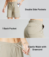 Women's Bermuda Cotton Shorts with Pockets Lightweight & Stretch Women Shorts MIER