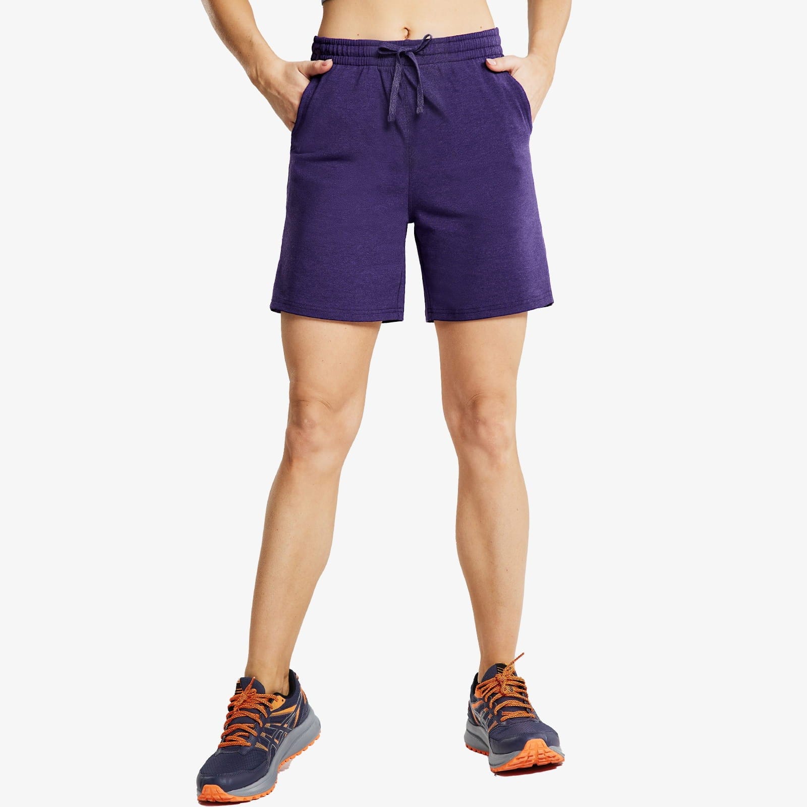Women's Bermuda Cotton Shorts with Pockets Lightweight & Stretch Women Shorts Purple / S MIER
