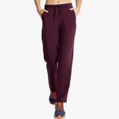 Women's Cotton Sweatpants Casual Drawstring Pants Women Active Pants Wine Red / S MIER