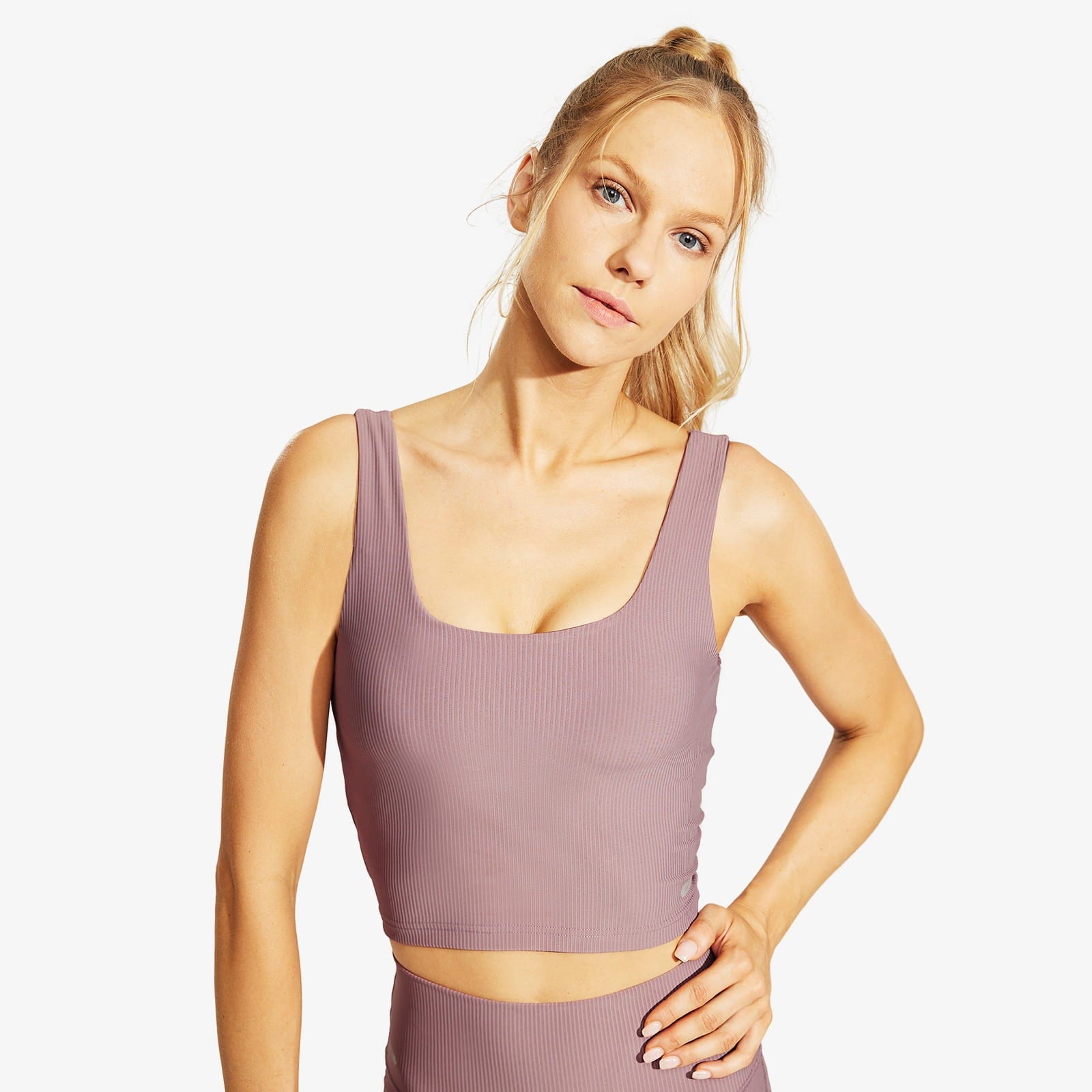 MIER Women's Crop Tank Sports Bra Padded Athletic Yoga Top