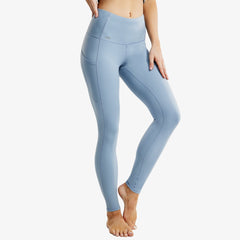 Women's High Waist Yoga Pants with Pockets, Full Length Women Yoga Pants Dusty Blue / S MIER